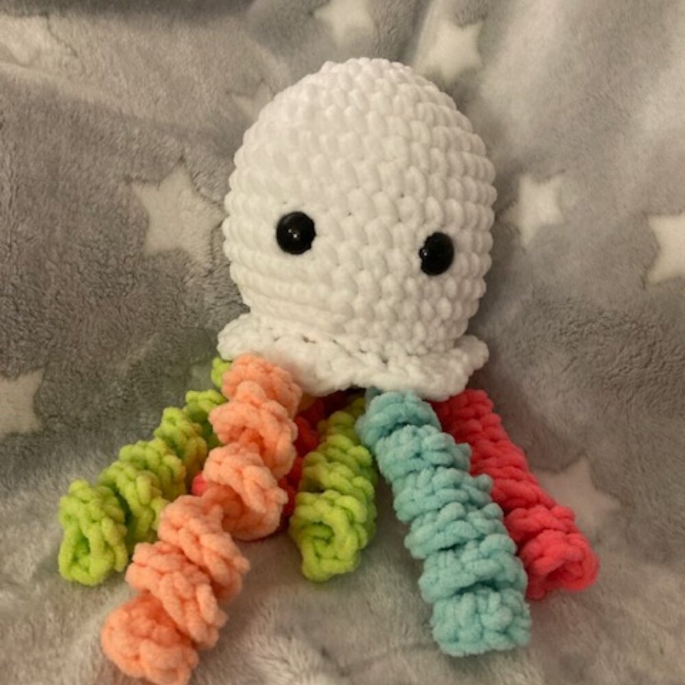 Handmade Crochet Fuzzy Jellyfish Toy